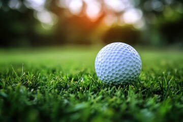 Obraz premium close up of golf ball on the grass