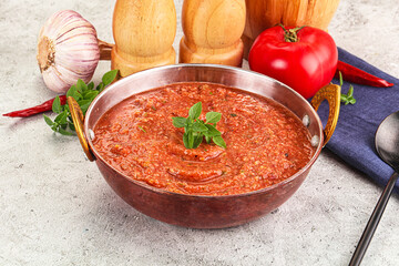 Cold vegan tomato soup Gazpacho