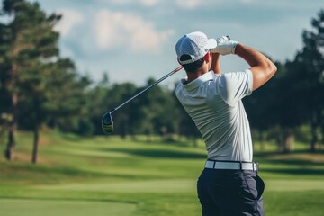 golfer swinging the club