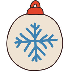 Fototapeta premium Christmas ball hand drawn illustration