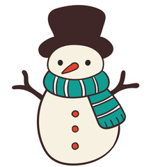 Snowman hand drawn illustration