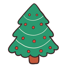 Christmas tree hand drawn illustration