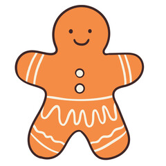 Ginger bread cookie hand drawn illustration