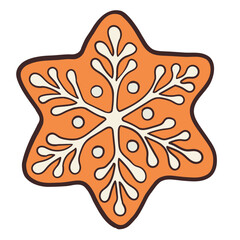 Ginger bread cookie hand drawn illustration