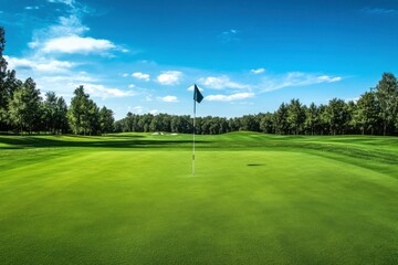 Obraz premium golf course with flag