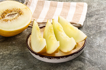Sweet juicy ripe melon slices