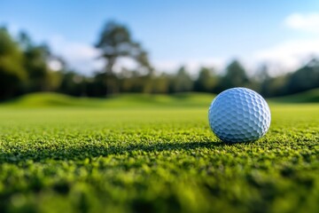 golf ball on green grass