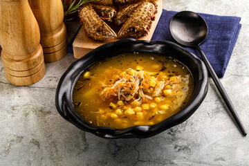 Hot Crab corn soup with vegetables