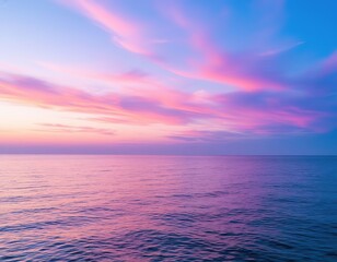 Fototapeta premium sunset at sea. beautiful pink sky on the horizon.