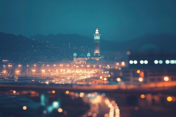 Fototapeta premium night view of mecca