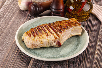 Tasty hot grilled pork loin