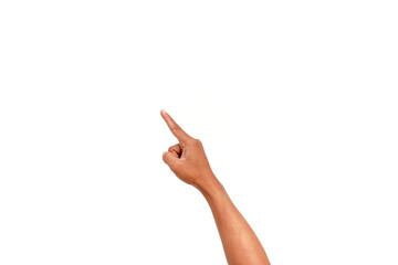 An Isolated Hand Pointing Upward on White Background - Perfect for Call to Action Graphics