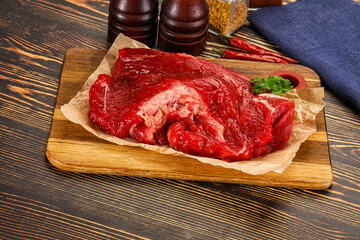 Raw beef meat piece for cooking