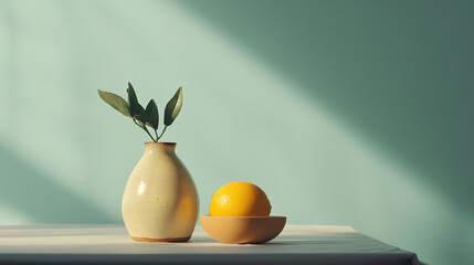 A minimalist still life position in a studio setting,