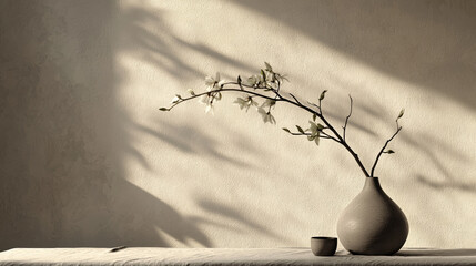 A minimalist still life position in a studio setting, 