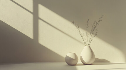 A minimalist still life position in a studio setting, 