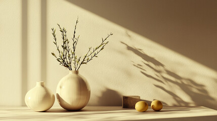 A minimalist still life position in a studio setting, 