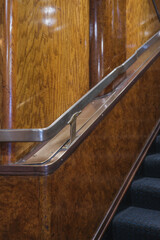 Opulent Art Deco interior architecture inside lobby, atrium or foyer on historic ocean liner style...