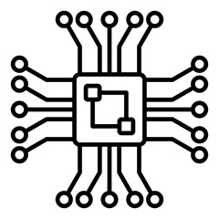 CPU Outline Icon