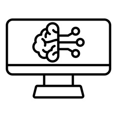 AI PC Outline Icon
