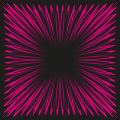 Obraz premium Magenta radial burst. Neon star explosion. Dynamic ray Vector. Vibrant center flare.