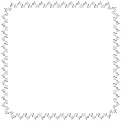 Obraz premium White wavy frame. Decorative border element. Elegant swirl pattern. Vector simple outline.