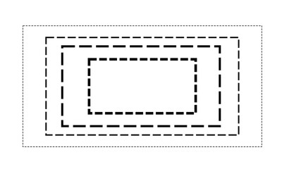 A view of a collection of dashed line patterns,