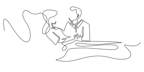 continuous line visiting the sick.single line drawing of a man visiting a sick woman.support for healing.single line vector illustration