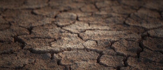 Obraz premium Cracked Dry Clay Surface with Deep Fissures and Earthy Desert Texture