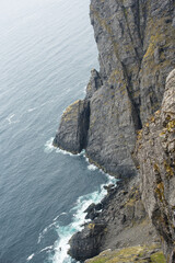 Grey Rocks on the Stormy Coastline at Nordkapp
