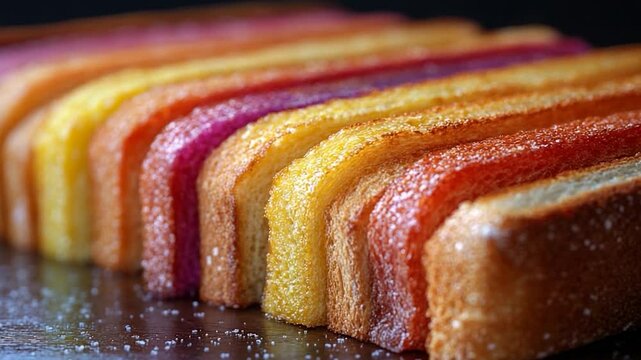 Multicolored layered breads