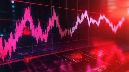 Stock market graph financial data digital chart red line pink line business analytics investment trend technology background trading screen economic growth market analysis data visualization stock - Powered by Adobe