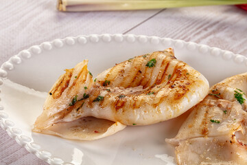 Fresh grilled calamari with herbs
