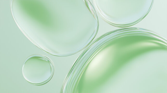 abstract green background with bubbles, moisture