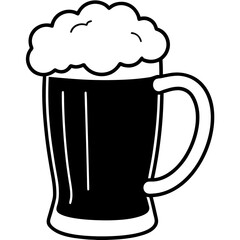 Green beer mug  Icon Irish Holiday Symbols, Shamrock, Hat, Beer, and Clover Vector