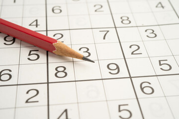 Puzzle game with pencil for practice skill.