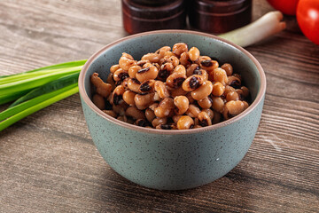 Canned Black eye bean in the bowl