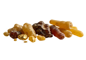Myrrh Resin: Close-Up View of Aromatic Gum Resin Pieces transparent background