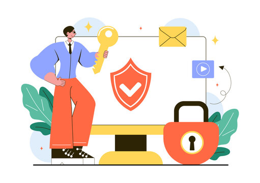 Personal Protection Vector Illustration Featuring Safety Equipment with a Construction Industrial Worker and Construction Tools in a Flat Background