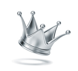 Silver crown isolated on white. Clipping path included