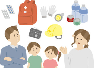 防災について考える家族