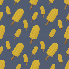 seamless pattern with pineapple ice cream