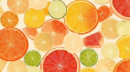Citrus fruit slices pattern