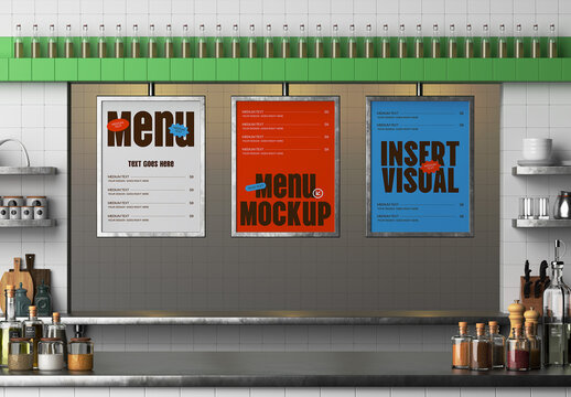 Digital Screen Menu Mockup