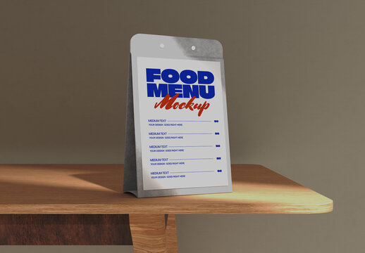 Restaurant Menu on Table Mockup
