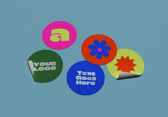 Round Sticker Mockup