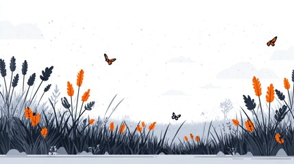 Peaceful meadow scene