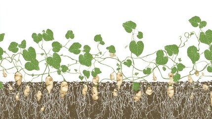 Growing tubers with foliage