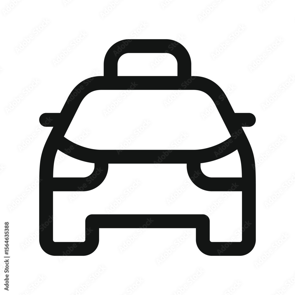 Poster taxi ui icon, cab simple line user interface vector symbol with editable stroke