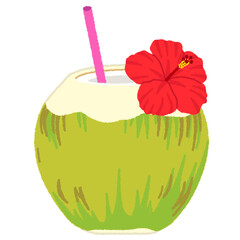 ココナッツジュースのイラスト